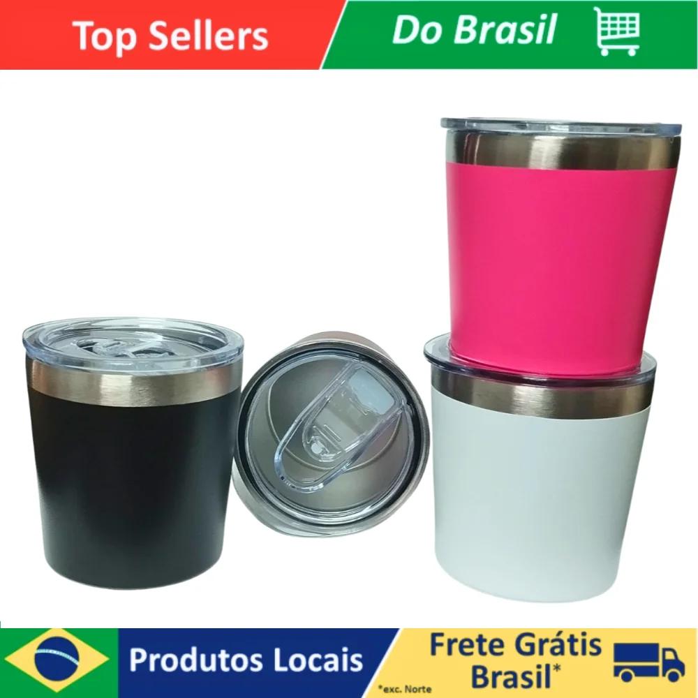 Copo Tampa Acrílica Cuia Térmico 200ml Em Inox  Fosco