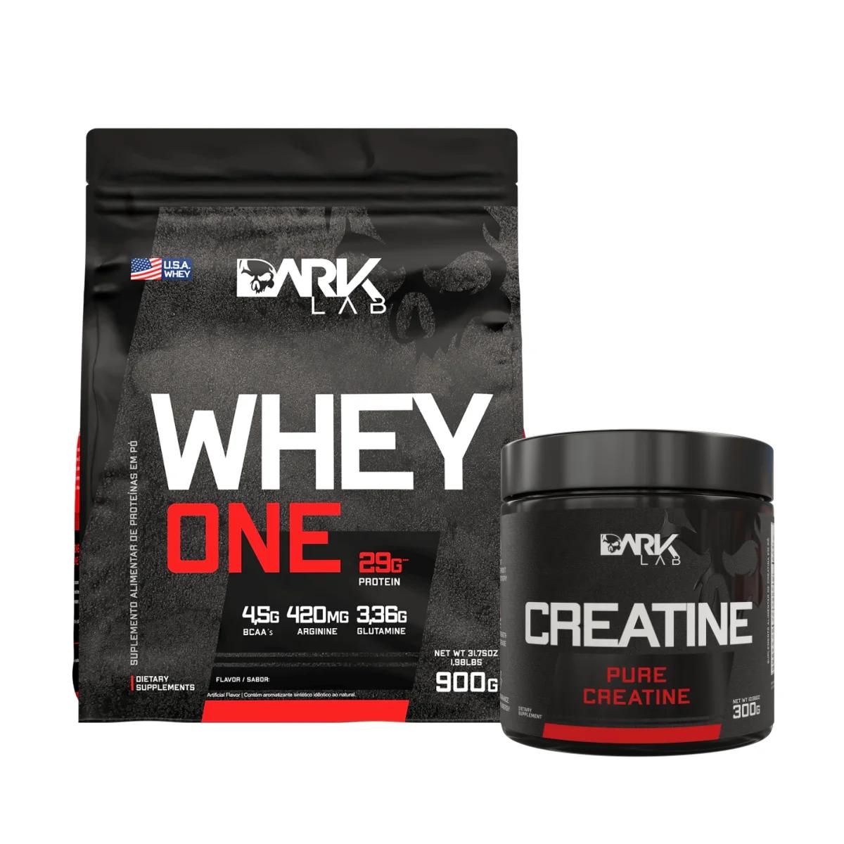DARK LAB - KIT Whey Protein One Refil 900g + Creatina Monohidratada Pura 300g