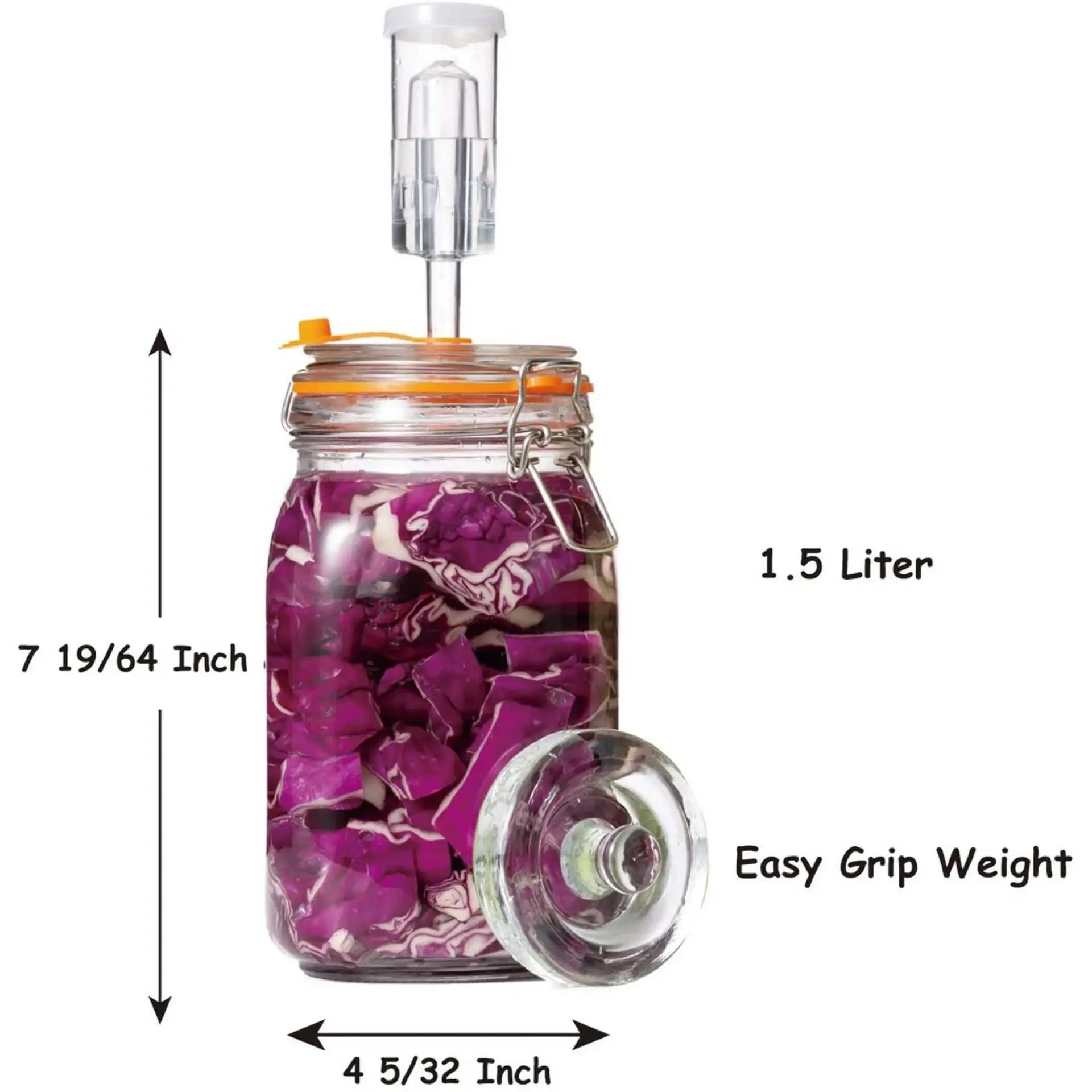 Frasco de fermentação, frasco de fermentação de vidro de 1,5 litros com pesos de fermentação e airlocks