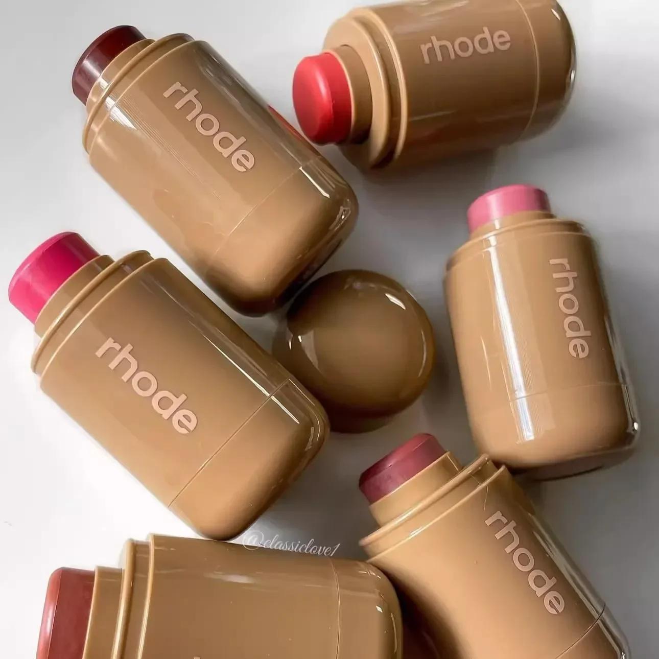 Rhod bolso blush lábio vara lábio e bochecha hidratante vara natural rouge pó blush creme batom bochecha fácil de aplicar cor