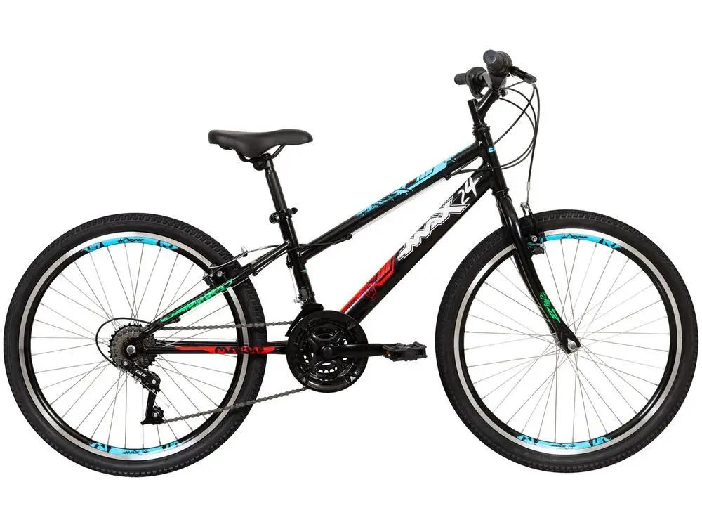 Bicicleta Infantil Aro 24 Caloi Max Preta Freio V-Brake 21 Marchas