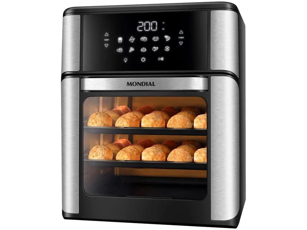 Fritadeira Elétrica sem Óleo/Air Fryer Mondial Forno Oven AFON-12L-BI Preta 12L - 110V