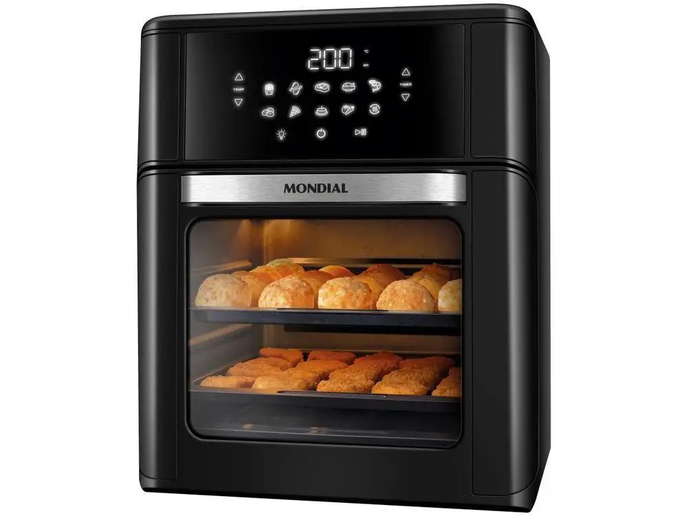 Fritadeira Elétrica sem Óleo/Air Fryer Mondial Forno Oven AFON-12L-FB Preta 12L - 110V
