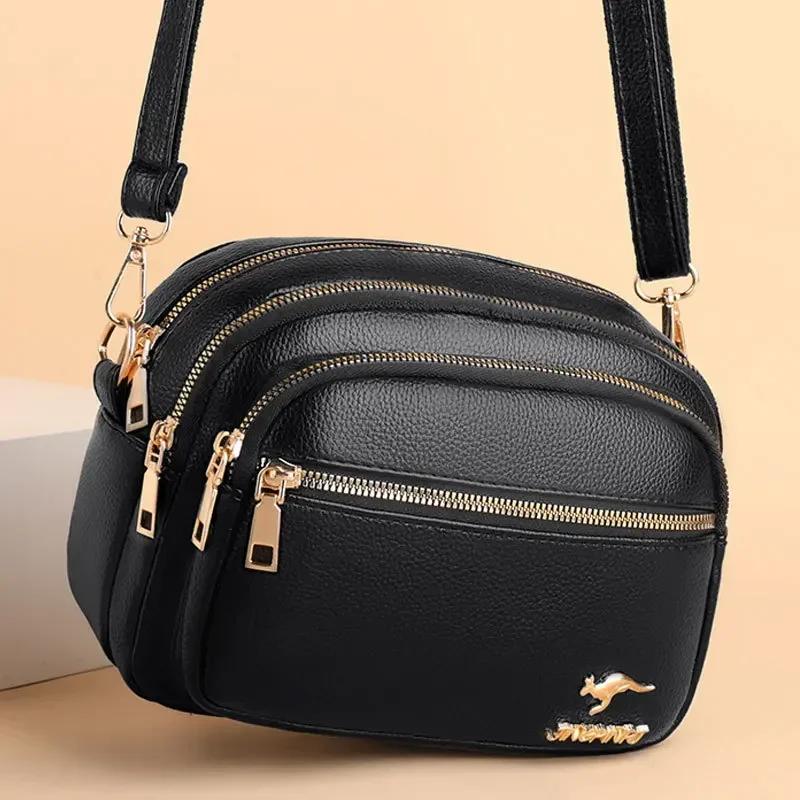 Alta qualidade bolsa de couro macio moda feminina ombro mensageiro saco multi-bolso resistente ao desgaste saco de luxo senhoras bolsa sac