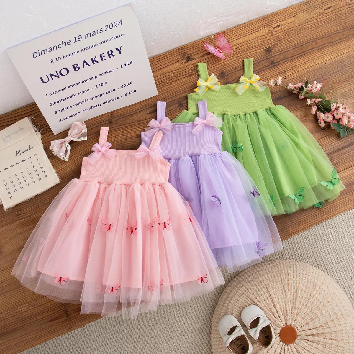 Verão novas roupas de bebê menina padrões florais e arcos halter inchado menina vestido do miúdo bonito casual bebê gir vestidos de princesa