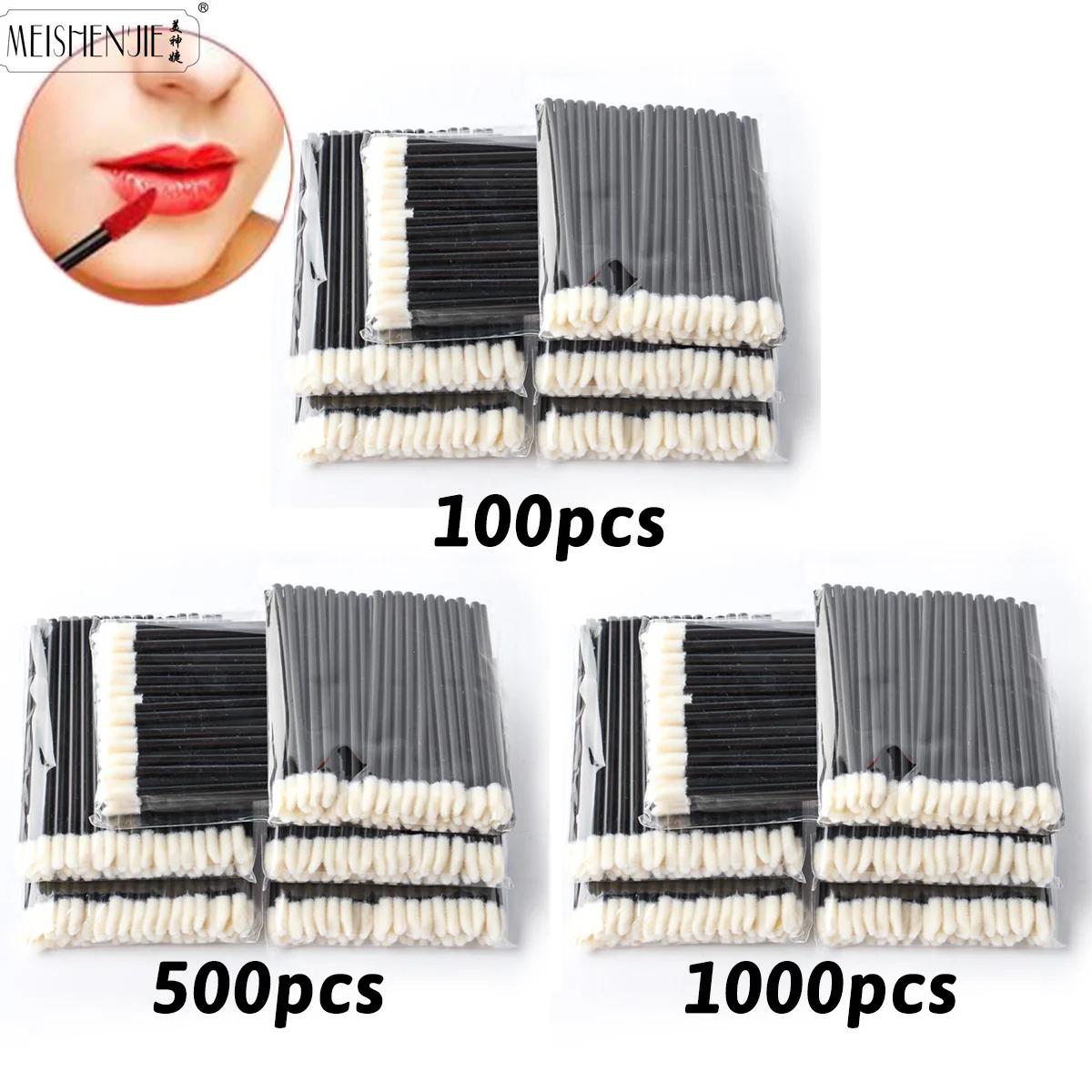 Atacado 50/1000 pçs pincéis labiais aplicadores cílios escova batom escova aplicador de brilho labial varinhas maquiagem ferramenta de beleza