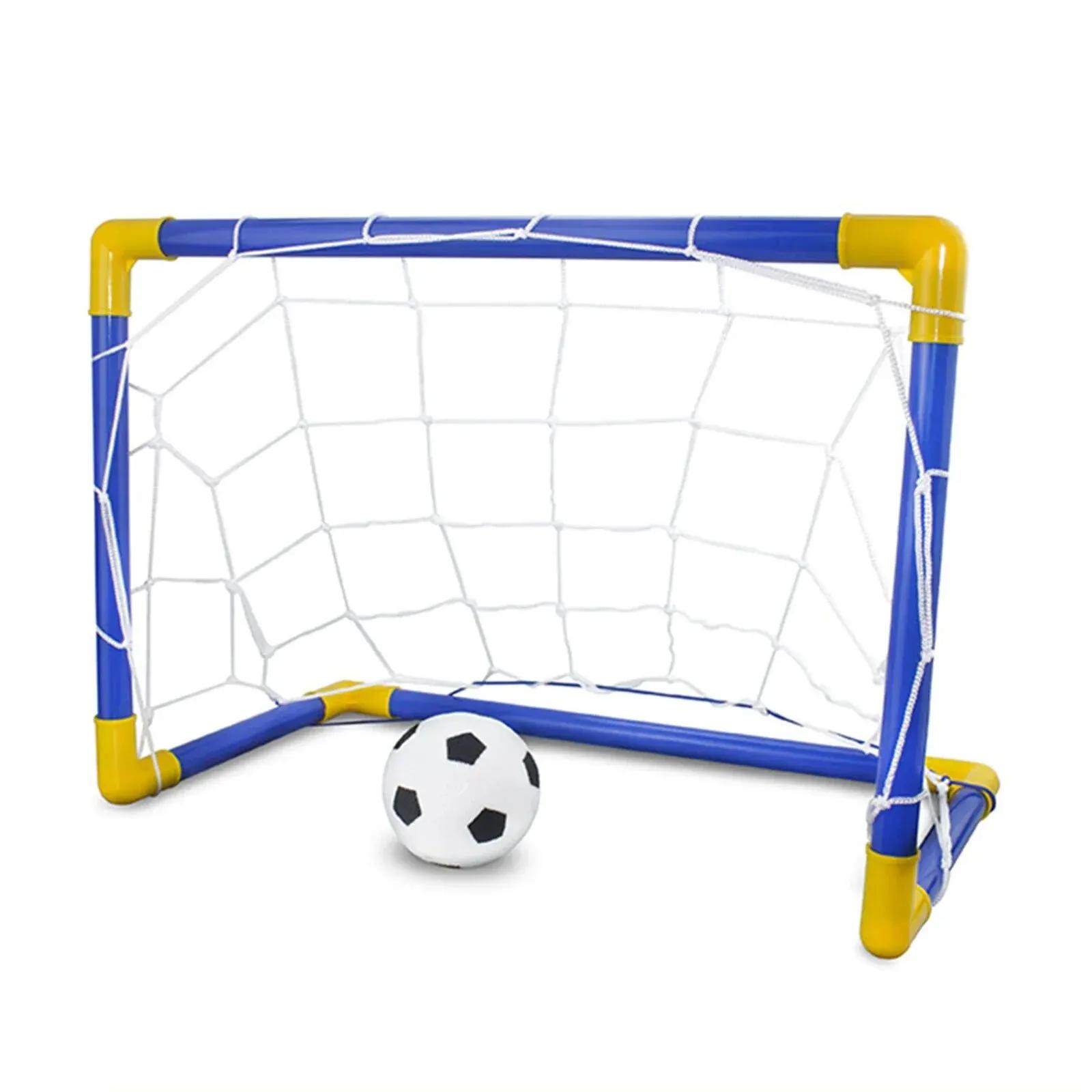 1pc indoor mini dobrável gol de futebol net plástico pólo quadro conjunto inflável crianças brinquedos esportivos para jogos de equipe ao ar livre indoor