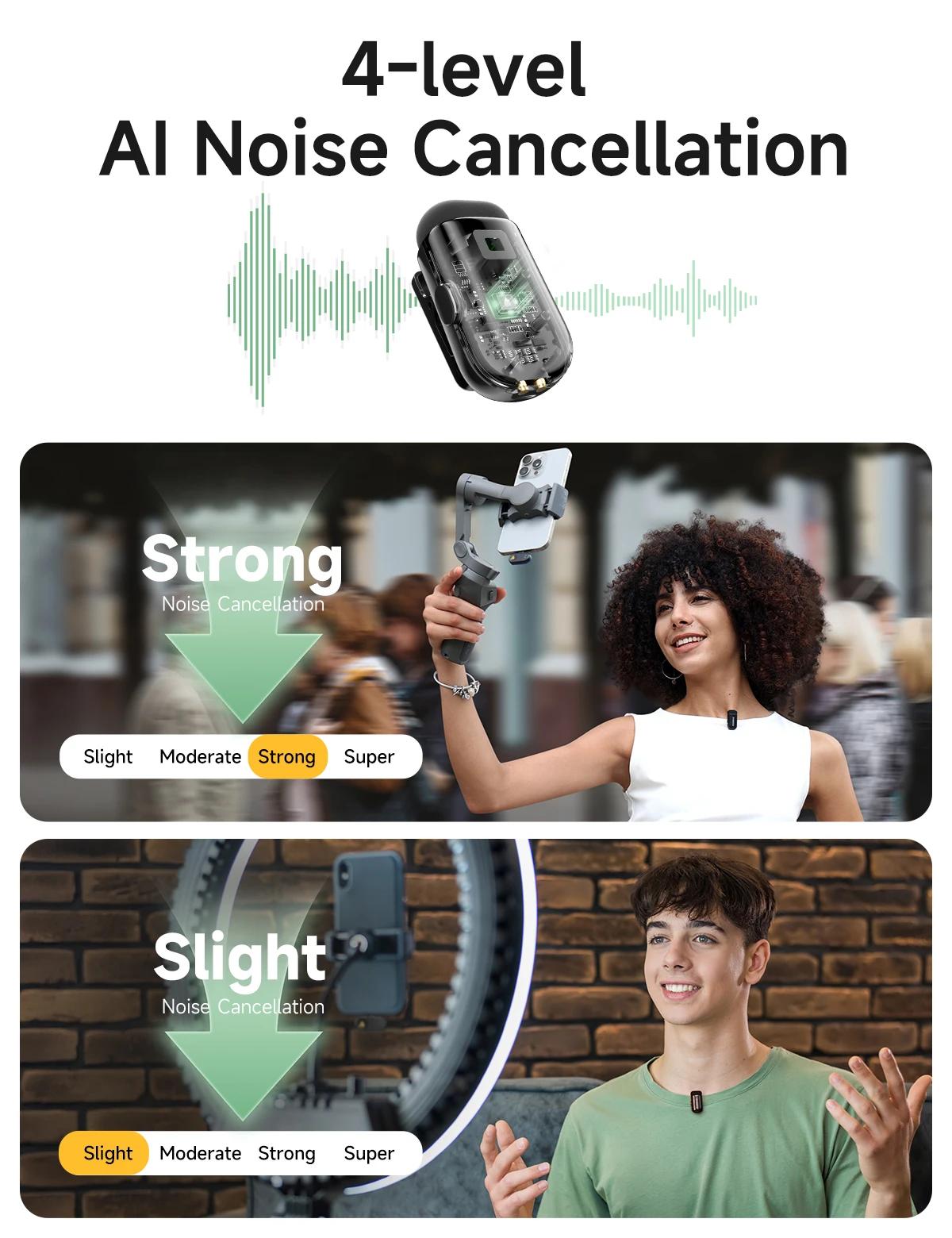 Microfone Lavalier Sem Fio Maono Wave T1 Mini para iPhone 16 15, Tablet Android, PC, Cancelamento de Ruído para Gravação de Vídeo e Vlog