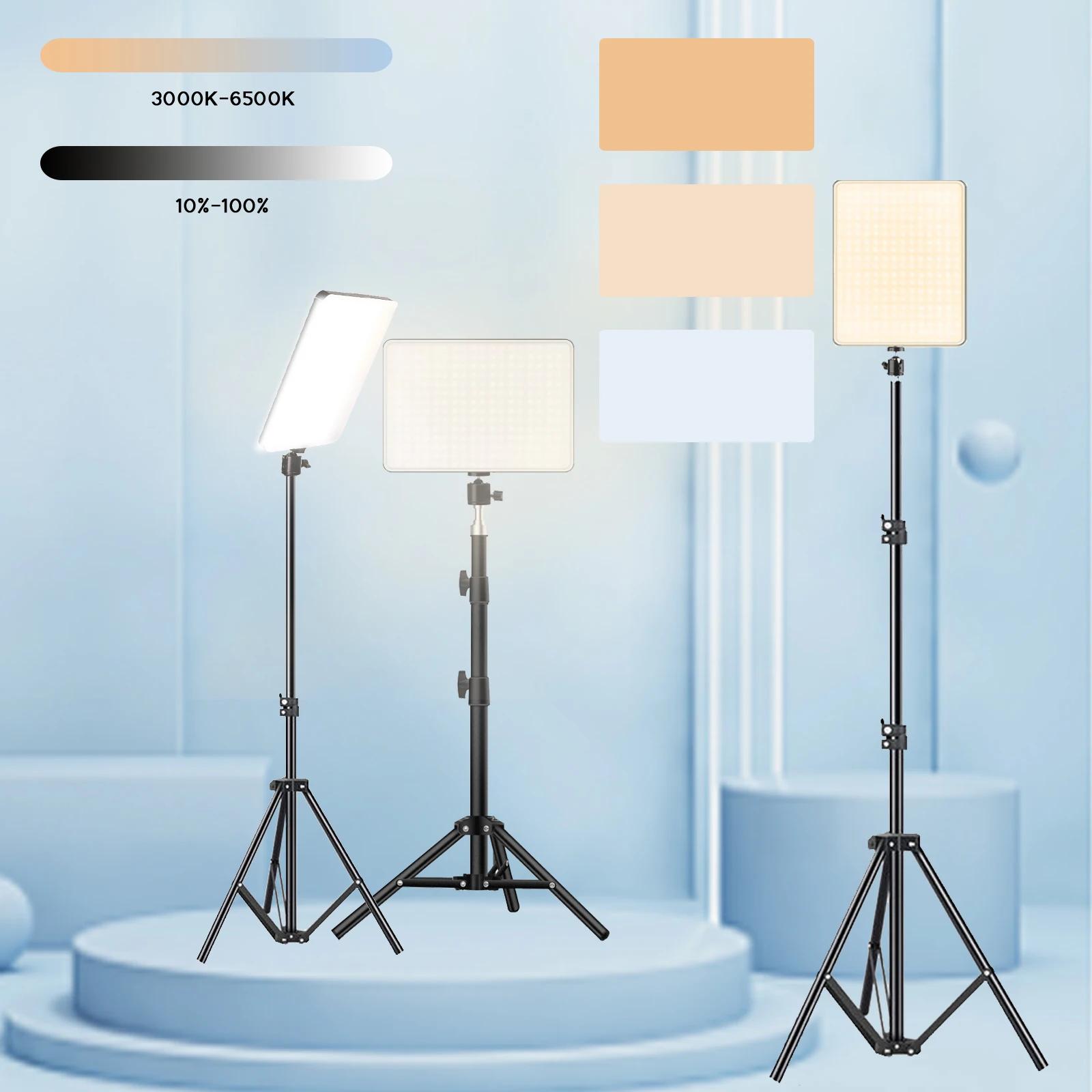 Luzes de vídeo led conferência fotografia iluminação selfie luz photo studio lâmpada com tripé para fotografar streaming ao vivo tiktok zoom