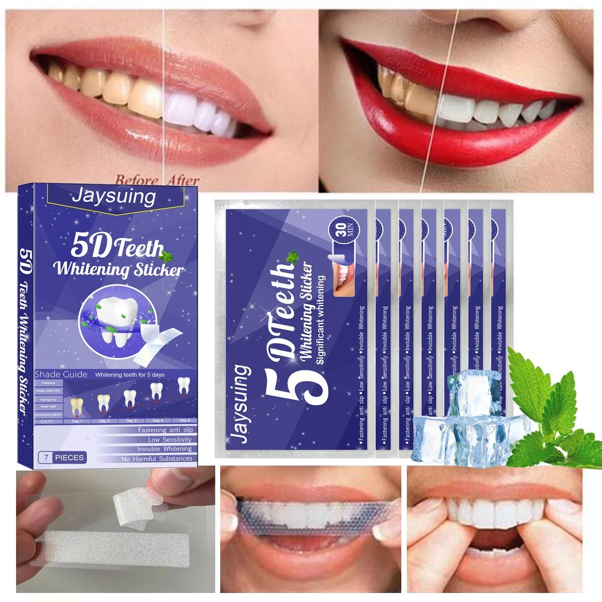 5d tiras de clareamento dental gel remover manchas de placa limpeza higiene oral branqueamento ferramentas dentárias respiração fresca iluminar cuidados com os dentes