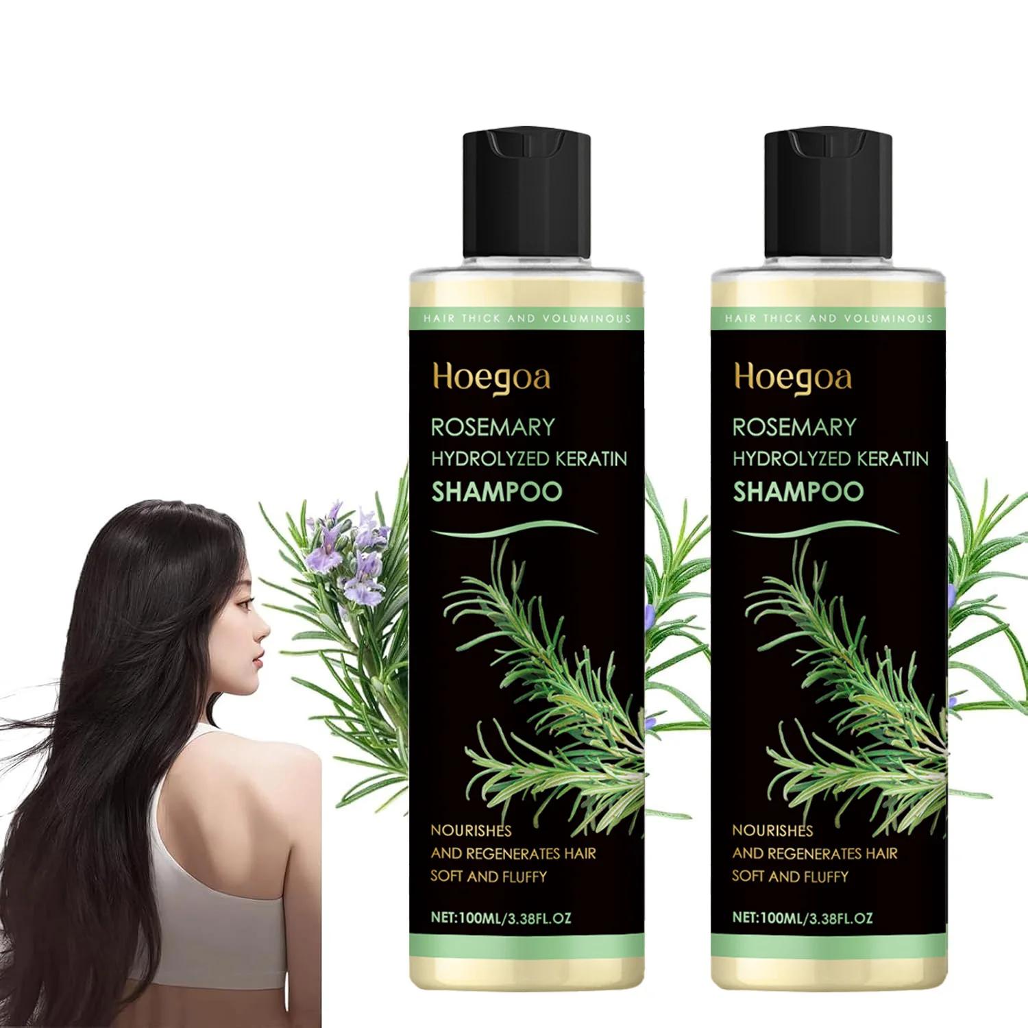Shampoo de alecrim calmante para couro cabeludo, anticaspa, refrescante, fofo, reparação, pontas divididas, planta, controle de óleo, nutrição, shampoo de cabelo