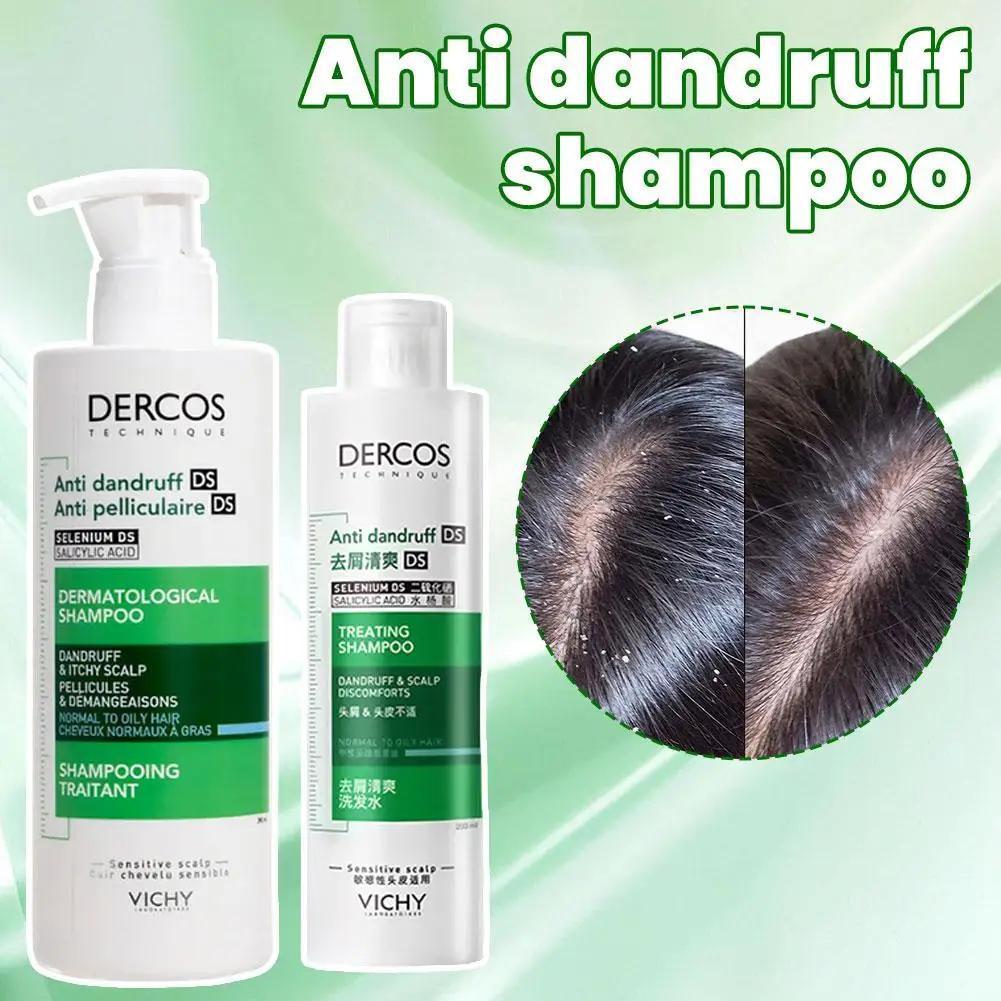 VICHY DERCOS Shampoo purificante anticaspa Controles de óleo Shampoo refrescante e nutritivo Shampoo fofo calmante para cabelos danificados