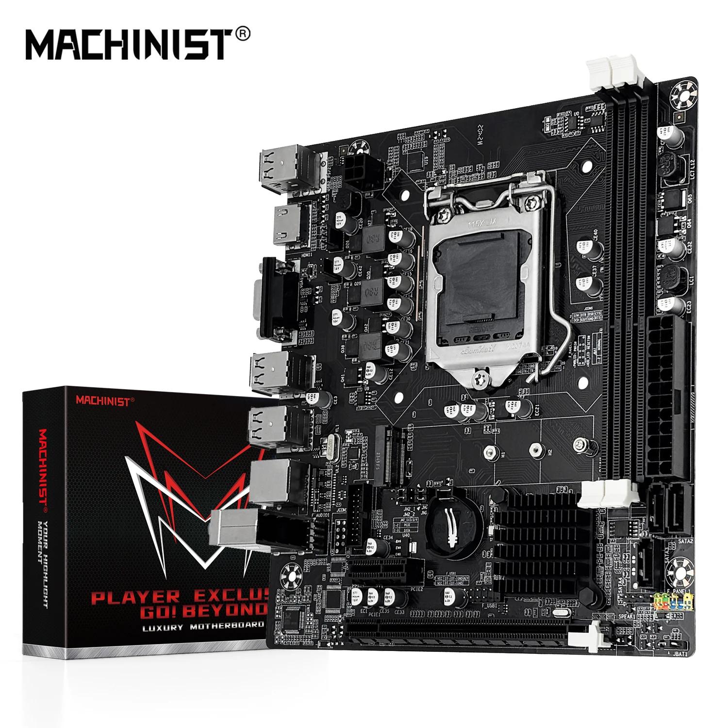 Placa-mãe MACHINIST H61 LGA 1155 DDR3 RAM compatível com CPUs Intel Core 2a e 3a geração suporta M.2 NVME SDD