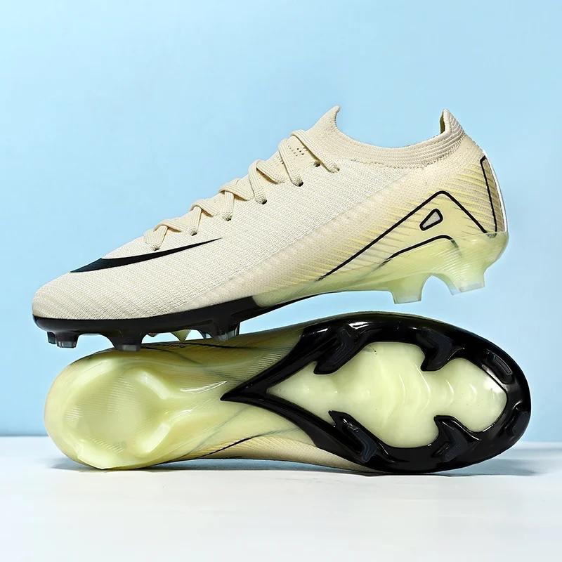 Novos homens botas de futebol adulto treinamento esporte sapatos chuteiras meninos ao ar livre longos picos antiderrapante respirável jogo confortável