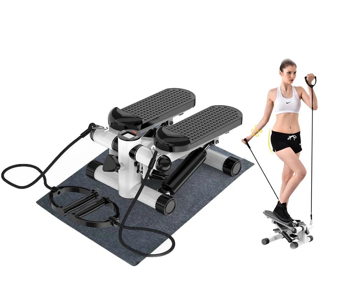 Uso doméstico exercício fitness escada passo aeróbico máquina de caminhada passo exercício mini stepper com faixas de resistência