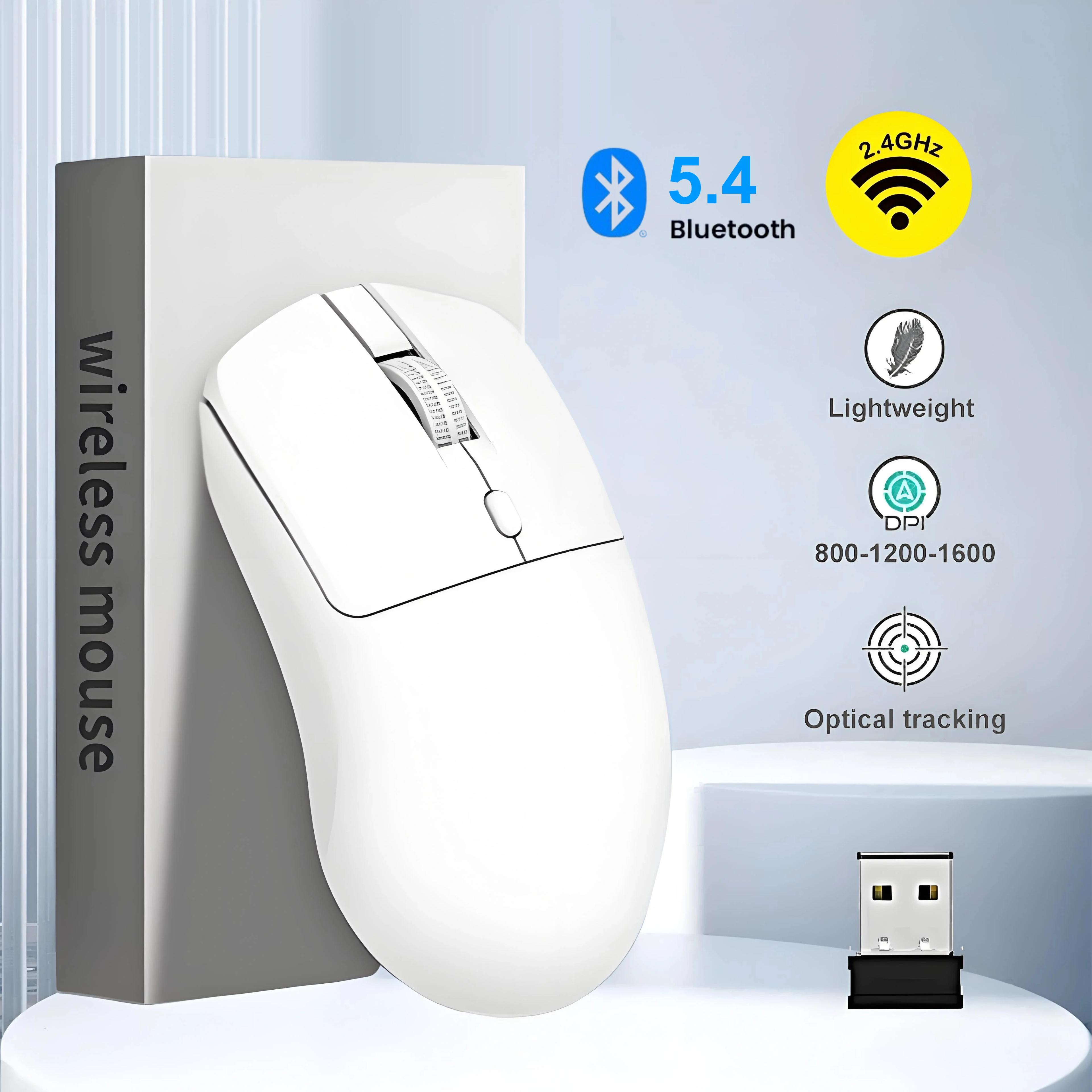 2.4g mouse sem fio bluetooth 5.4 mouse para jogos ergonômico ratos 800-1200-1600 dpi mouse recarregável ratos de escritório para computador portátil