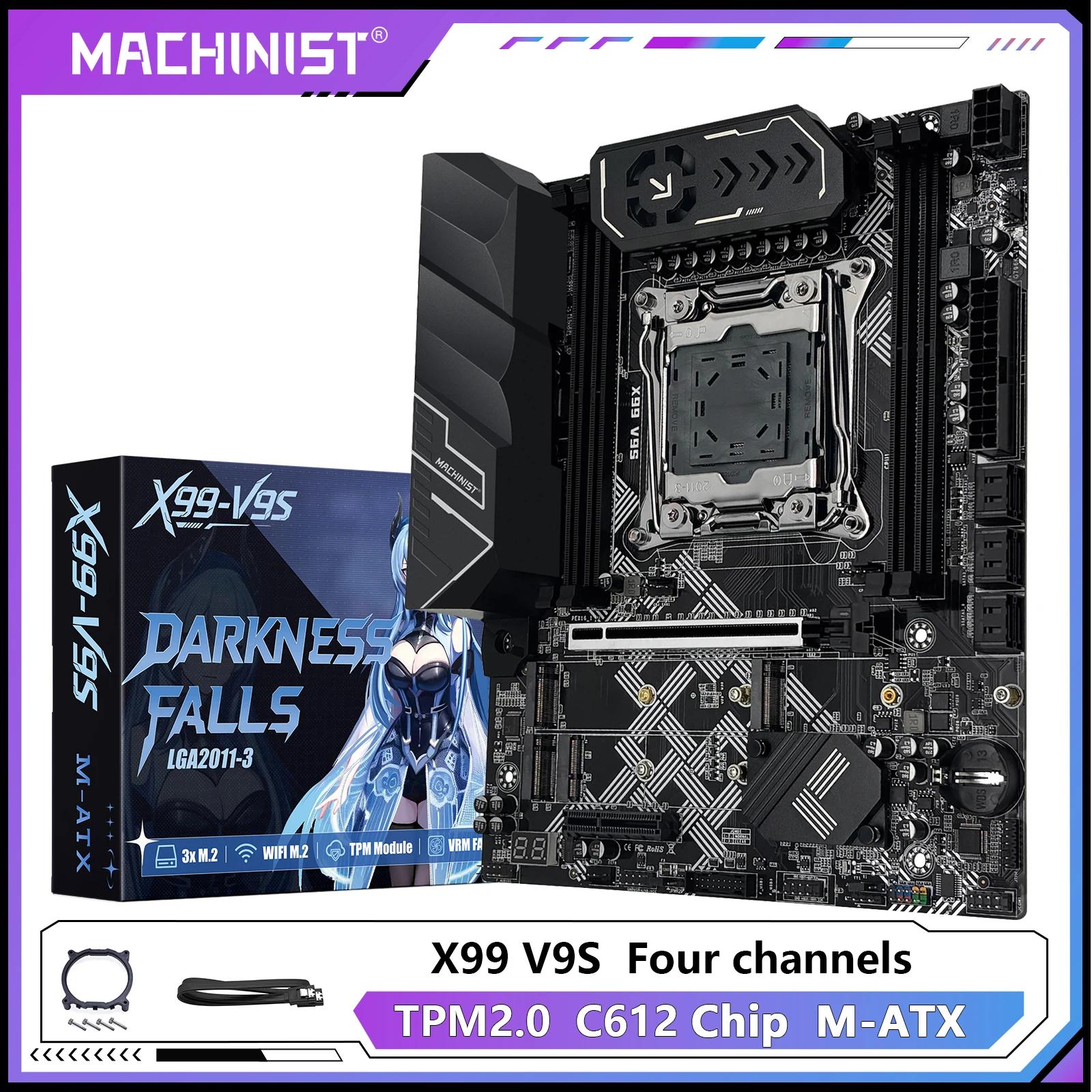 MACHINIST X99 V9S Placa-mãe Suporte TPM2.0 LGA 2011-3 Xeon E5 cpu DDR4 RAM C612 chip com 3 * NVME M.2 slot SATA3.0 USB3.0