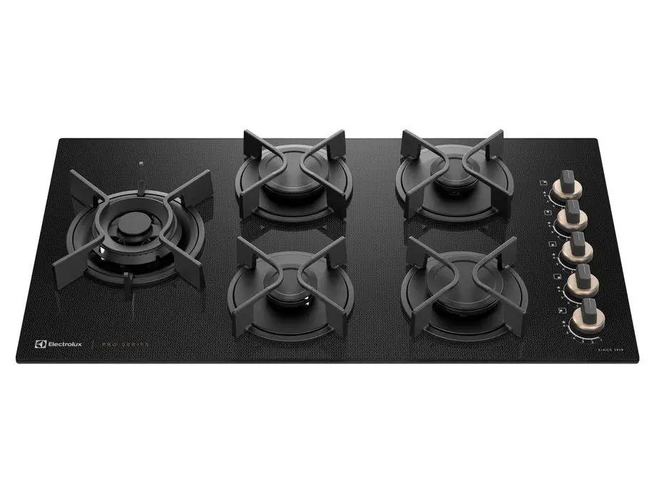 Cooktop 5 Bocas a Gás GLP Electrolux Preto Acendimento Automátic Pro Series KE5PS - Bivolt