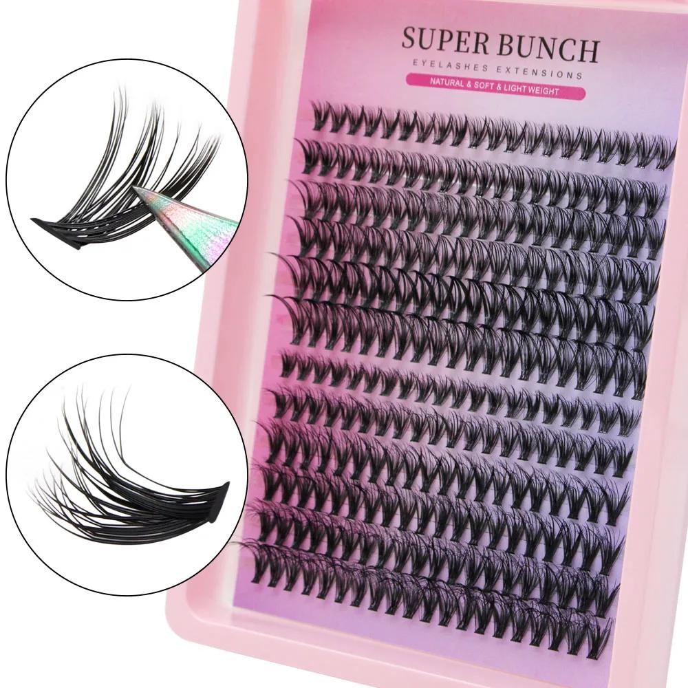 Venda inteira super grupo novo efeito 3d/5d mix 240 clusters cílios 8-16mm charme estilo cílios postiços extensão volume russo