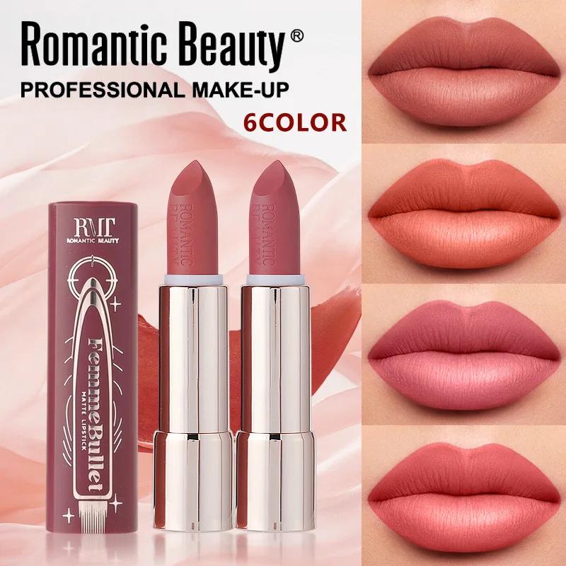 Batom líquido fosco de 6 cores – batom fosco resistente a transferência, fórmula altamente pigmentada, à prova de manchas e desgaste duradouro