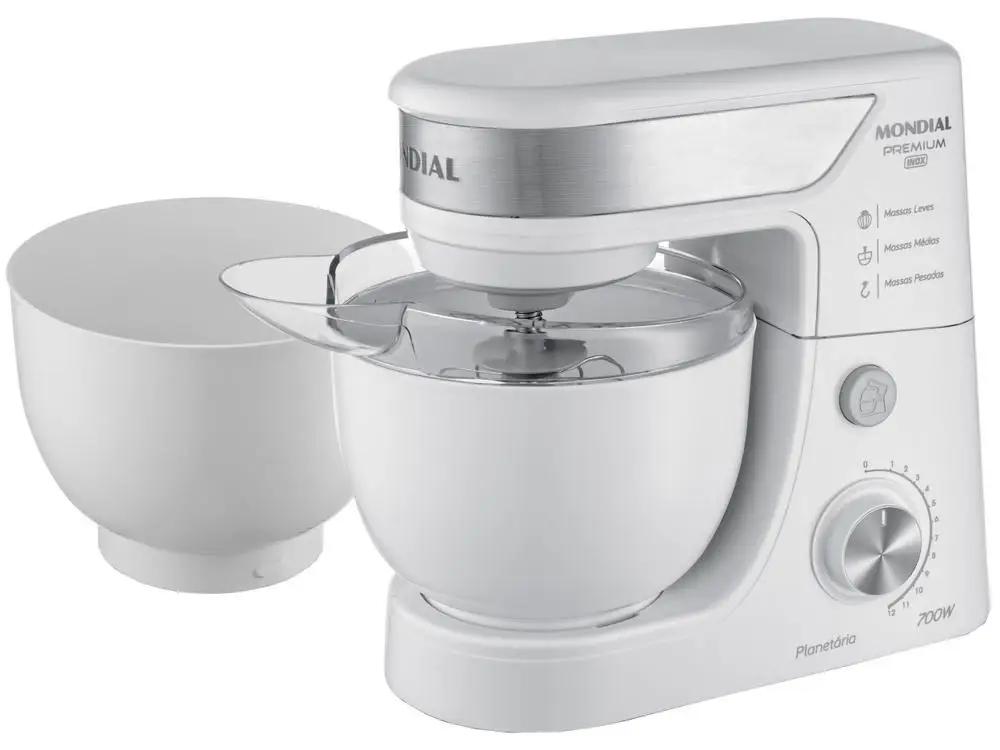 Batedeira Planetária Mondial Branco e Inox 700W - 220V