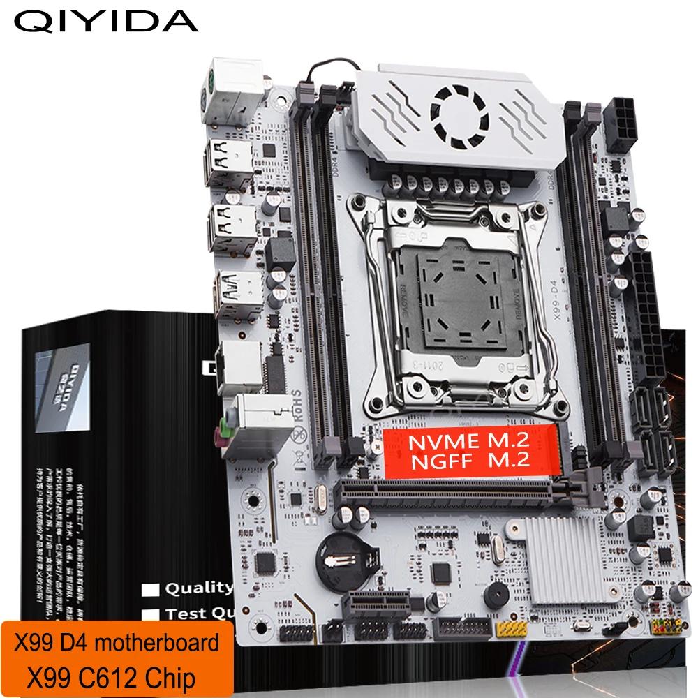 Placa-mãe QIYIDA X99 D4 TPM2.0 LGA 2011 3 com slot M.2 Suporte X99 C612chip Memória DDR4 SATA3.0 USB3.0 PCI16X