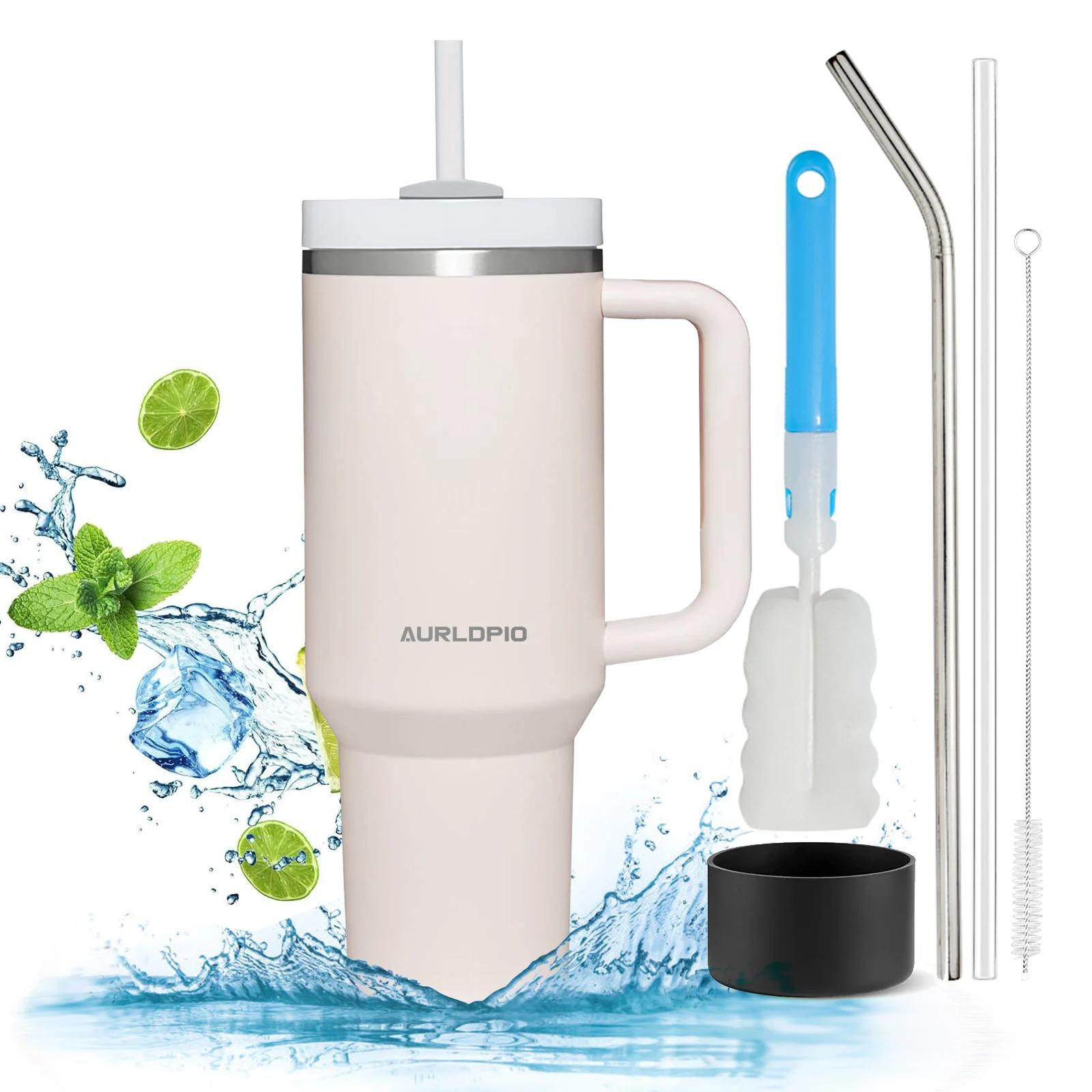 Caneca térmica de aço inoxidável 40oz, grande capacidade, copo de café isolado, escritório, casa, garrafa de água, viagem, carro, presentes de ano novo