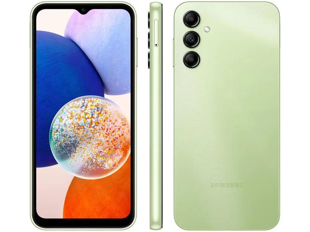 Smartphone Samsung Galaxy A14 128GB Verde Lima 5G Octa-Core 4GB RAM 6,6" Câm. Tripla + Selfie 13MP