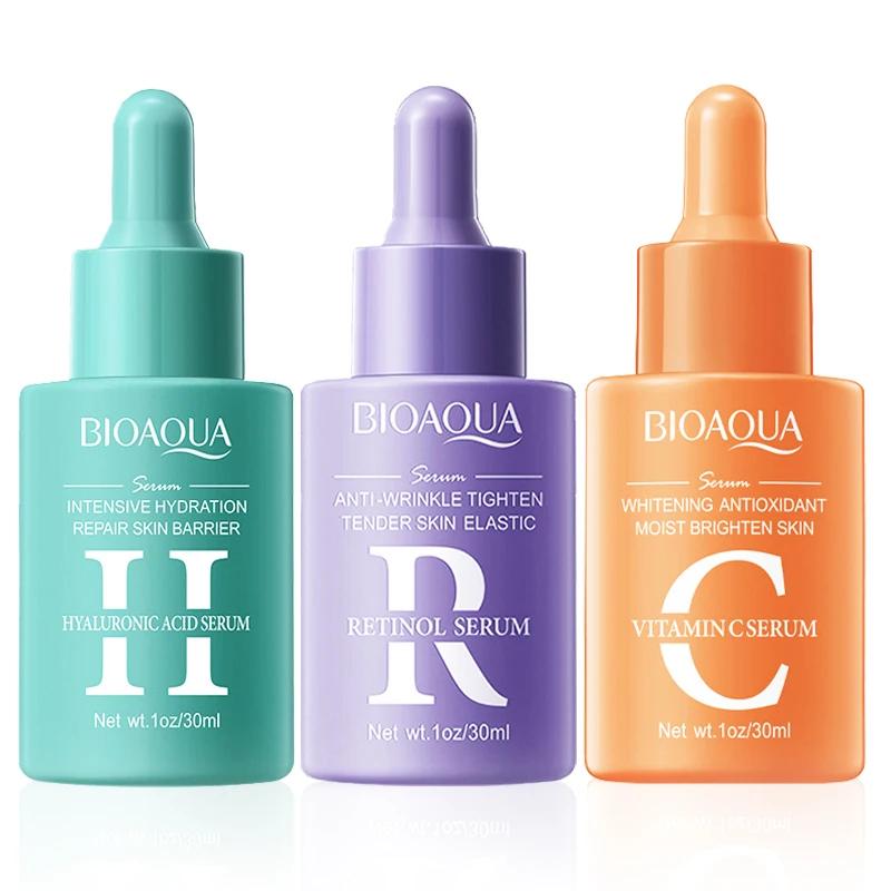 Bioaqua vitamina c retinol ácido hialurônico soro para rosto hidratante anti rugas anti-envelhecimento clareamento essência facial cuidados com a pele