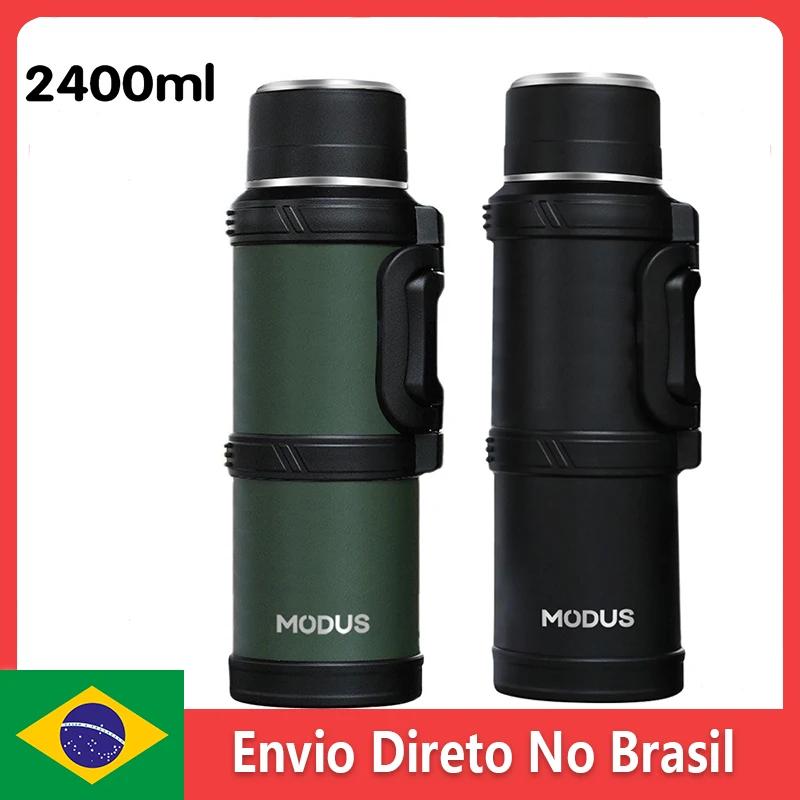 Garrafa Térmica de Água  Camada Dupla Vácuo Aço Inoxidável，Capacidade extragrande Garrafa de Água Isolada para Uso Externo 2.4L