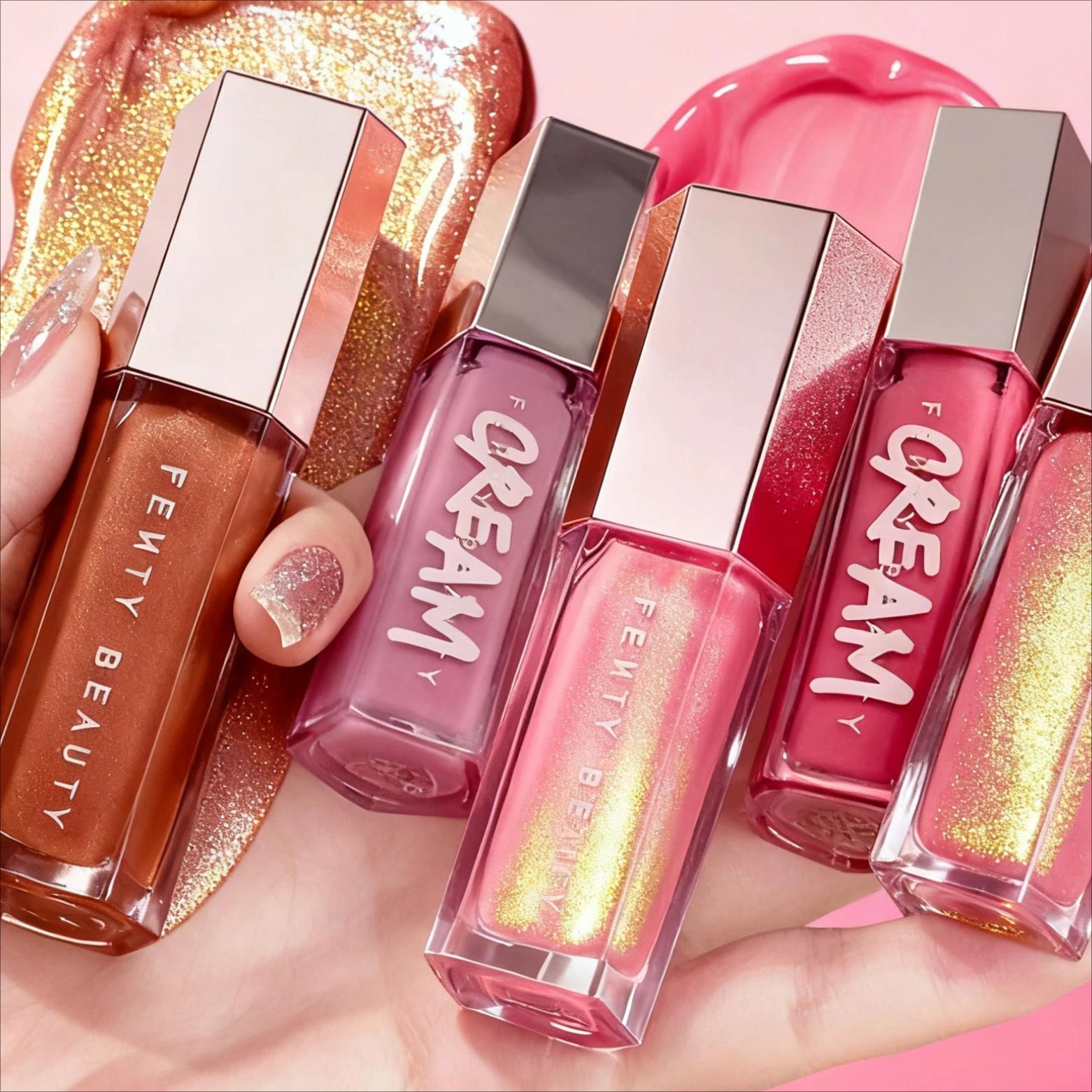 Moda fenty beleza lábio esmalte umedecer brilho brilho lábio plumper maquiagem para iniciante batom líquido maquiagem feminina cosméticos