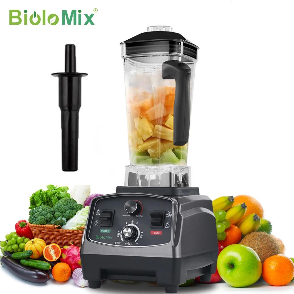 Biolomix 3hp 2200w temporizador de grau resistente liquidificador espremedor frutas processador alimentos smoothies gelo bpa livre 2l jar