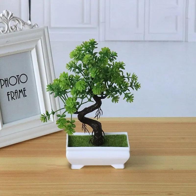Pequeno vaso para arranjo de jardim, plantas plásticas, flor em vaso falso, decoração de mesa, ornamentos de bonsai