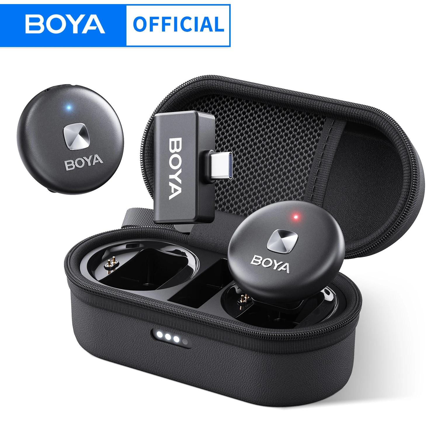 Boya omic d/u microfone de lapela de lapela sem fio para iphone ipad android tipo-c smartphone youtube gravação ao vivo entrevista vlog