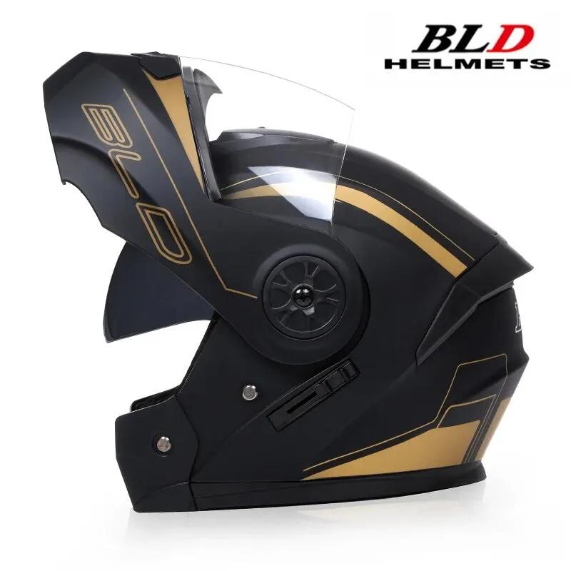 Capacete de moto integral para homens e mulheres, personalizado, lente dupla, flip up, corrida de motocross, modular, moda