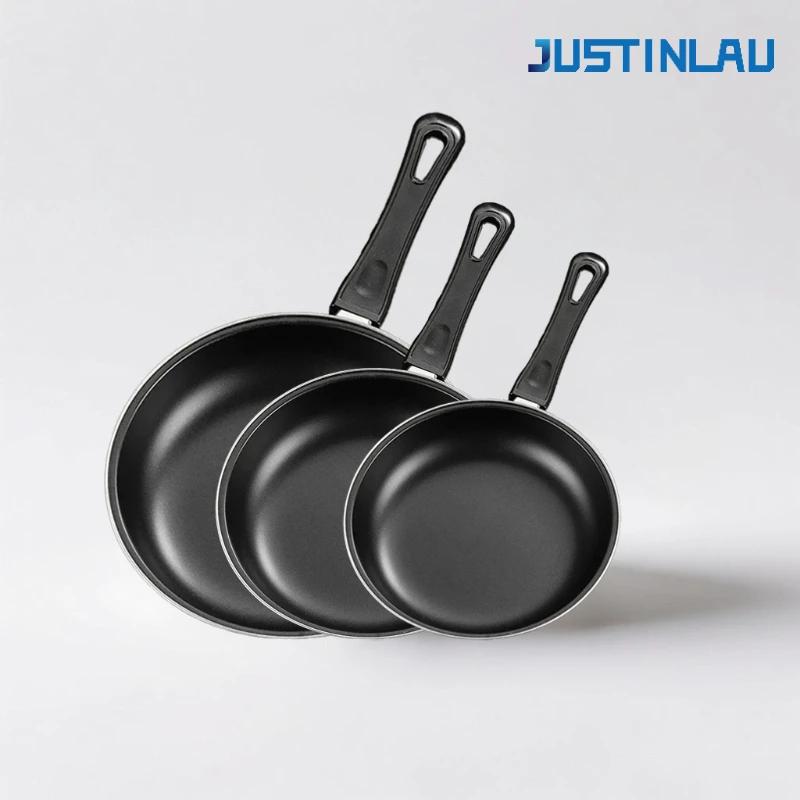 Justinlau 20/25/30cm 3 pçs/set frigideira antiaderente conjunto de frigideira de ferro fundido para uso doméstico frigideira de ovo família essencial