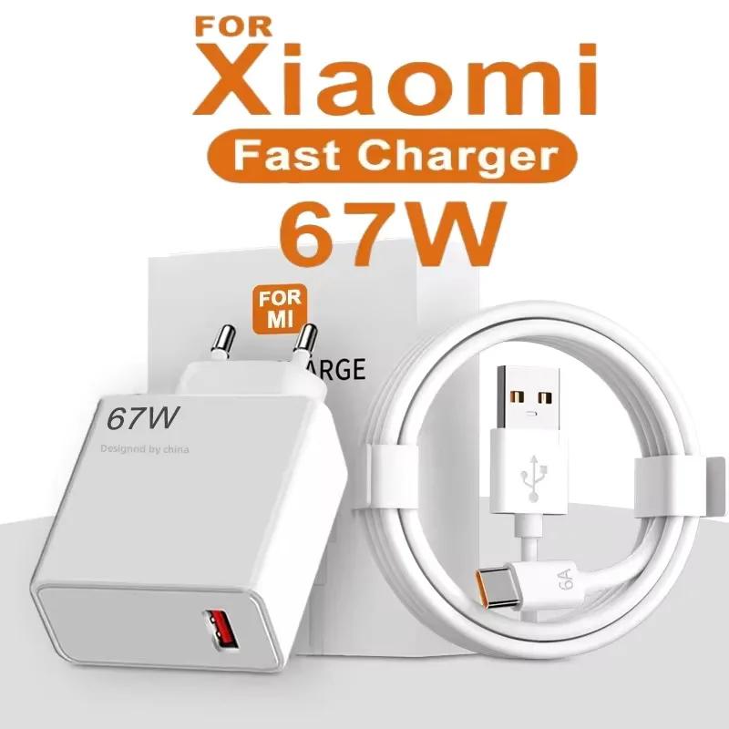 67w usb carregador rápido para xiaomi 14 13 12 11 10 ultra redmi nota 12t 13 pro turbo carga rápida tipo c cabo adaptador de carregamento rápido