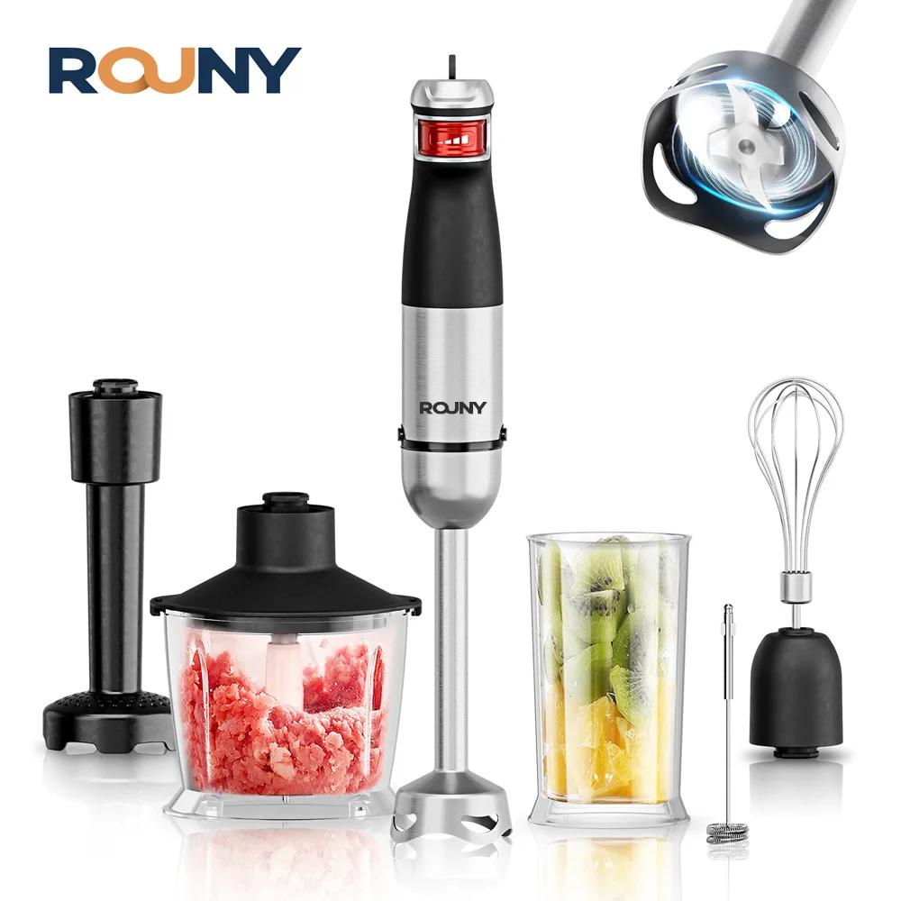 Liquidificador de Mão Elétrico 6 em 1 Multifuncional, Lâminas de Aço Inoxidável, Para Casa e Cozinha, 1500W MÁX.