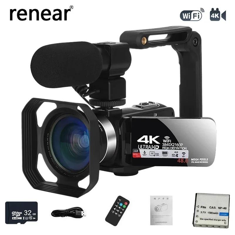 Câmera digital 4k filmadora profissional para youtube 48mp wifi câmera de vídeo 18x zoom digital câmera webcam digital para tiktok