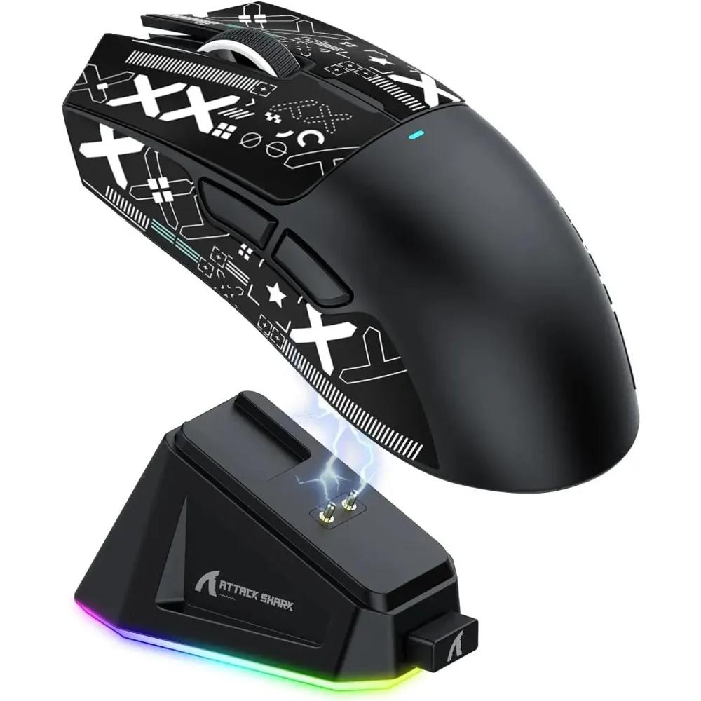 Mouse Bluetooth sem fio Attack Shark X11 PAW3311, mouse para jogos para PC 2.4G 400IPS RGB