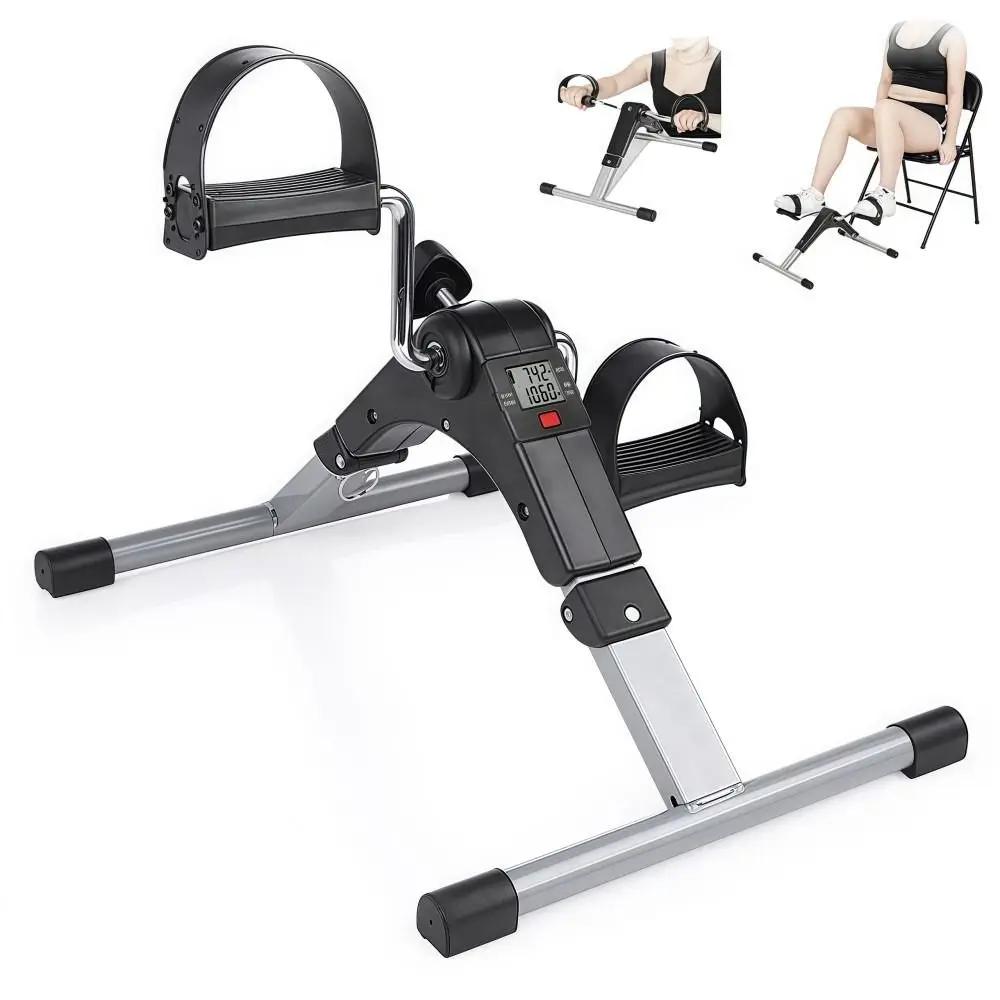 Display lcd mini bicicleta de exercício portátil pernas finas bicicleta de exercício com temporizador dobrável pedal exercitador casa fitness